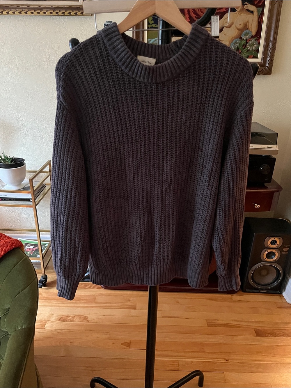 Wilfred Women's Chunky Crewneck Sweater in Charcoal